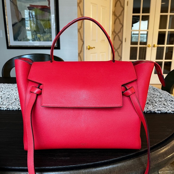 Celine Red Satchel Bag - Picture 1 of 10